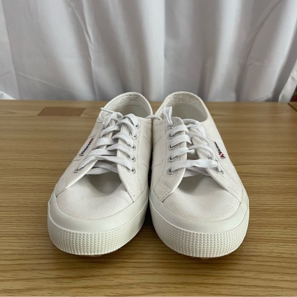👟🦄🪩Superga White Canvas Women's Lace Up Sneakers Shoes euro 38 - Picture 3 of 8